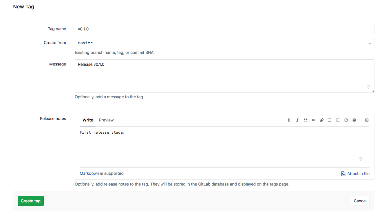 gitlab new tags UI